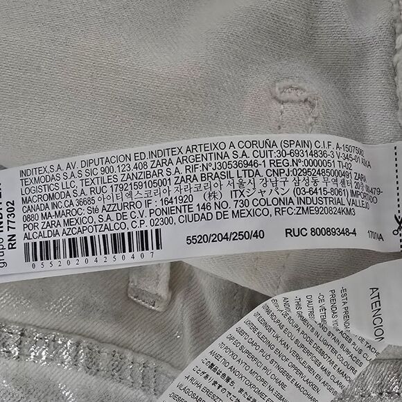 🆕️ Zara Boy Boy Metallic High Rise Relaxed Fit Jeans in Silver - Picture 14 of 15